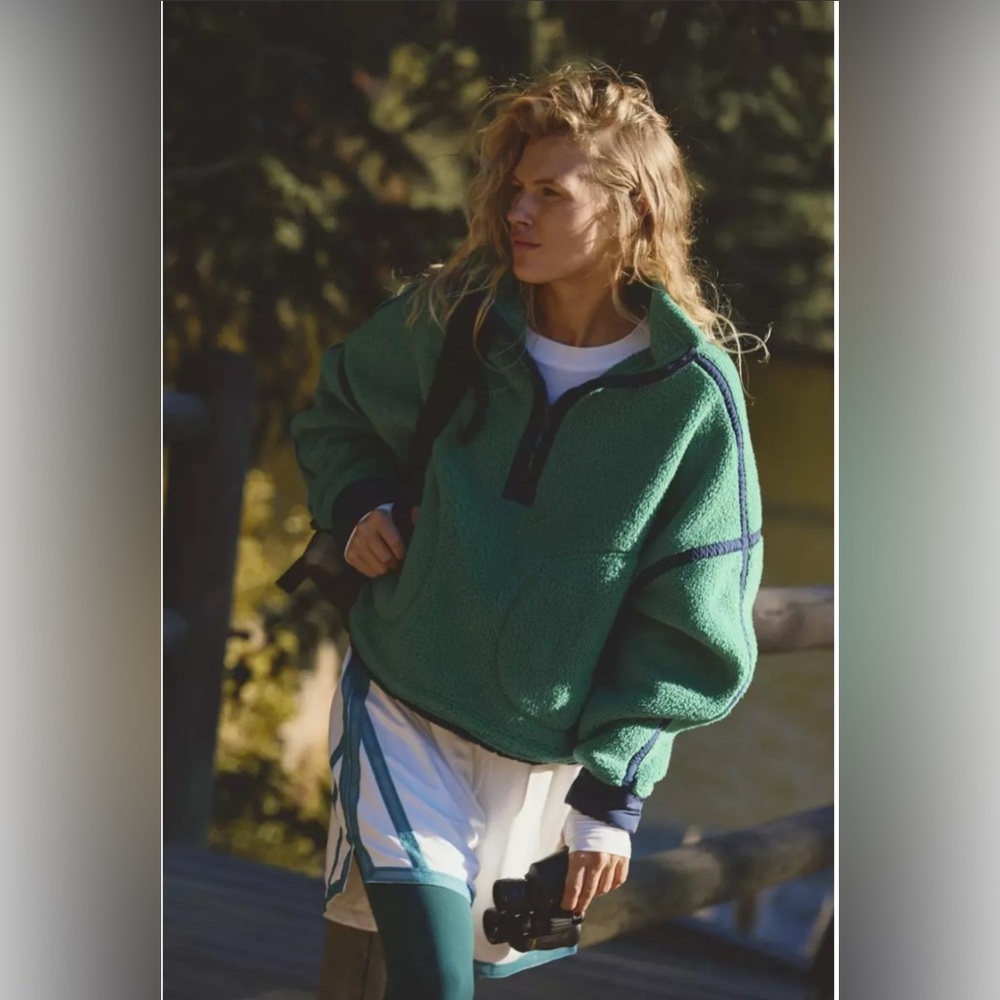 FP Movement by Free People Green and Blue Sweatshirt Size Small